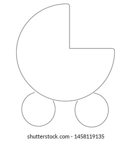Black line icon baby pram isolated on white background. Pregnancy and parenthood concept icons set. LGBT parenting. Adoption, parenting, for app, website or Web Page. Vector illustration.