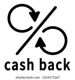 Black line icon cash back