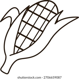 Black line icon of a corn coloring page.