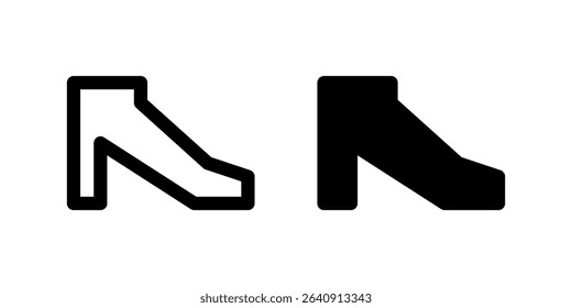 A black line icon depicting a woman's high heel shoe. Represents women's footwear, fashion, style, or accessories. Ideal for fashion retail, shoe stores, or style guides.