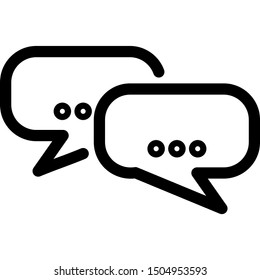Black line icon double discuss
