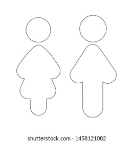 Black line icon family single mother child isolated on white background. Pregnancy and parenthood concept icons set. LGBT parent. Adoption, parenting, for app, website or Web Page. Vector illustration