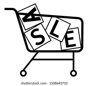 Black line icon black friday