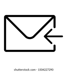 Black line icon new message