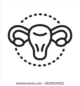 Black line icon for ovulation.