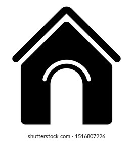 Black line icon pet house