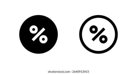 A black line icon of a price tag with a percentage sign, indicating a discount, sale, or special offer. Essential for e-commerce, retail promotions, and marketing materials.