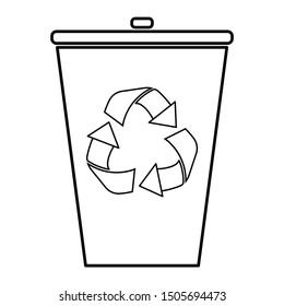 Draw Trash Can Line Vector Coloring Stock Vector (Royalty Free) 1782084662