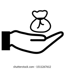 Black line icon save and earn money