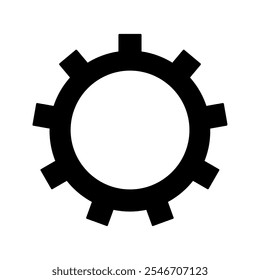 Icono de línea negra que establece Configuraciones de advertencia de fondo blanco