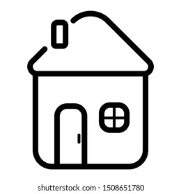 Black line icon small house