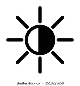 Black line icon sun light