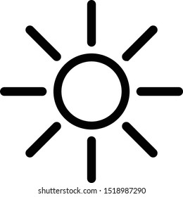 Black line icon sun shine