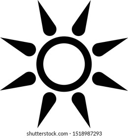 Black line icon sun shine