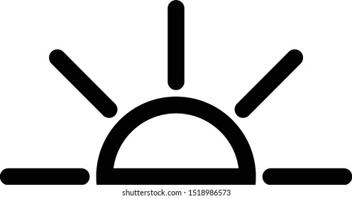 Black line icon black sunrise