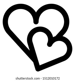 Black line icon sweet hearts
