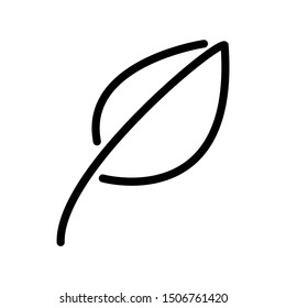 Black line icon tree leaf