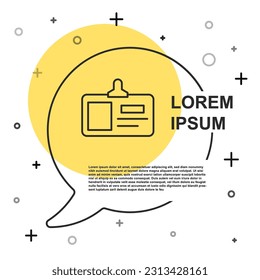 Icono de identificación de línea negra aislado en fondo blanco. Se puede usar para presentación, identidad de la empresa, publicidad. Formas dinámicas aleatorias. Vector