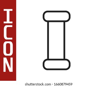 Black line Industry metallic pipe icon isolated on white background. Plumbing pipeline parts of different shapes.  Vector Illustration