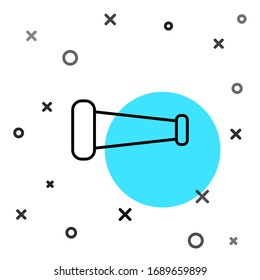 Schwarze Linie Industrie Metallrohrsymbol einzeln auf weißem Hintergrund. Rohrleitungsteile verschiedener Formen. Zufällige dynamische Formen. Vektorillustration-Illustration