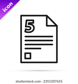Black line Infinity icon isolated on white background.  Vector Illustration