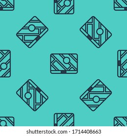 Black line Infographic of city map navigation icon isolated seamless pattern on green background. Mobile App Interface concept design. Geolacation concept.  Vector Illustration