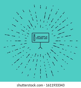 Black line Information icon isolated on green background. Abstract circle random dots. Vector Illustration