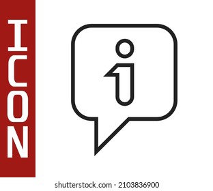 Schwarze Linie Symbol für Informationen einzeln auf weißem Hintergrund.  Vektorgrafik