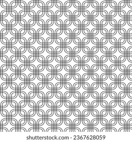 black line interlocking squares vector lattice seamless background pattern