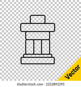 Black line Inukshuk icon isolated on transparent background.  Vector