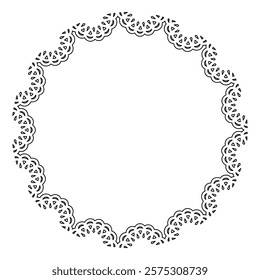 Black line inward lace circular frame material