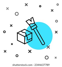 Línea negra Isometric cubo icono aislado en fondo blanco. Icono sólido de cubos geométricos. Signo cuadrado 3D. Símbolo del cuadro. Formas dinámicas aleatorias. Vector