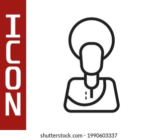 Black line Jesus Christ icon isolated on white background.  Vector