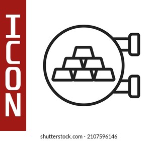 Black line Jewelry store icon isolated on white background.  Vector