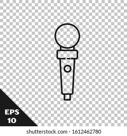 Black line Joystick for arcade machine icon isolated on transparent background. Joystick gamepad.  Vector Illustration