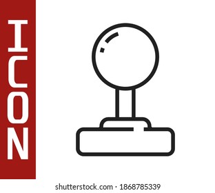 Black line Joystick for arcade machine icon isolated on white background. Joystick gamepad.  Vector