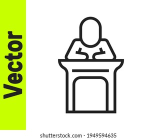 Black line Judge icon isolated on white background.  Vector