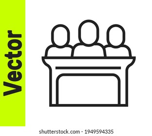 Black line Jurors icon isolated on white background.  Vector