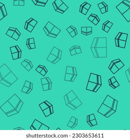 Icono de la mezquita de la línea negra de Kaaba aislado patrón sin fisuras sobre fondo verde. Kaaba hajj Mecca reza peregrinaje Ramadan Islam mezquita musulmana.  Vector