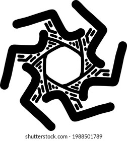 black line kaleidoscope pattern with a unique and neat shape