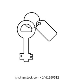 black line key flat icon. Vector Symbol illustration.