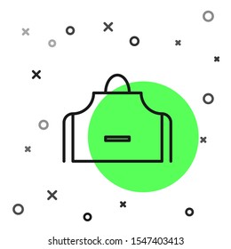 Black line Kitchen apron icon isolated on white background. Chef uniform for cooking.  Vector Illustration