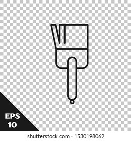 Black line Kitchen brush icon isolated on transparent background.  Vector Illustration