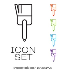 Black line Kitchen brush icon isolated on white background. Set icons colorful. Vector Illustration