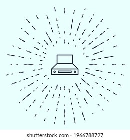 Black line Kitchen extractor fan icon isolated on grey background. Cooker hood. Kitchen exhaust. Household appliance. Abstract circle random dots. Vector