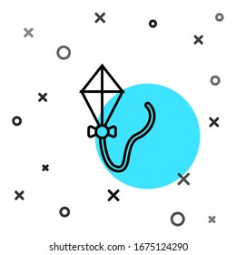 Schwarze Linie Drachensymbol einzeln auf weißem Hintergrund. Zufällige dynamische Formen. Vektorillustration-Illustration