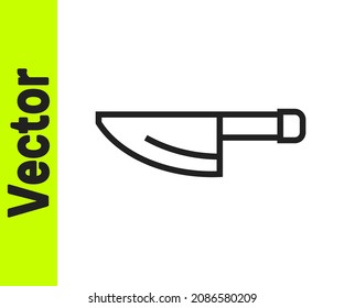 Black line Knife icon isolated on white background. Cutlery symbol.  Vector