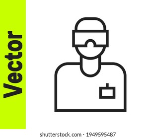 Black line Laboratory assistant icon isolated on white background.  Vector