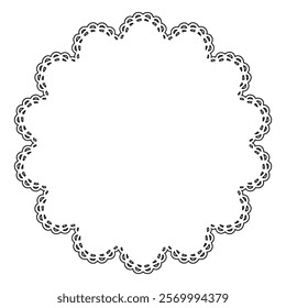 Black line lace circular frame material