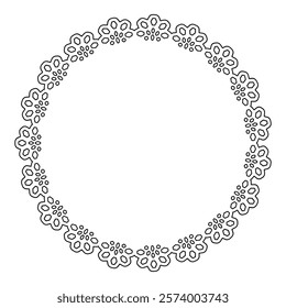 Black line lace circular frame material
